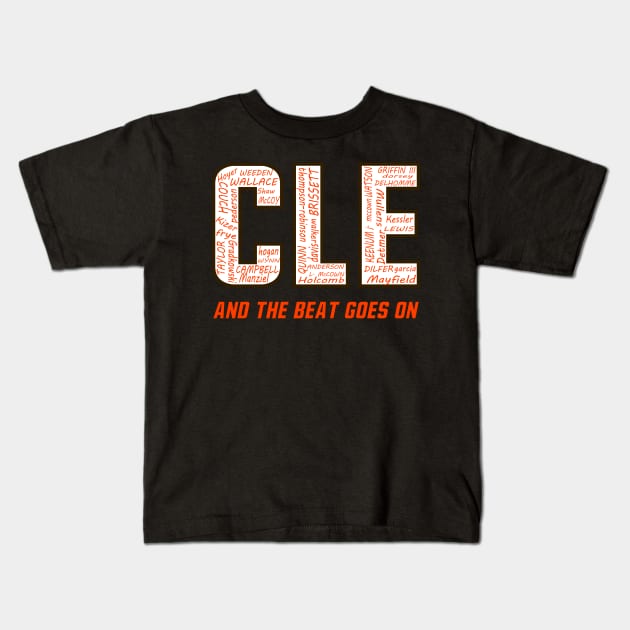 Cleveland Browns QB Beat Goes On Kids T-Shirt by Docker Tees